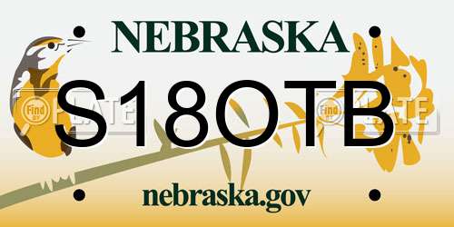 S18OTB Nebraska License Plate