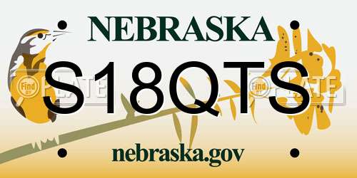 S18QTS Nebraska License Plate