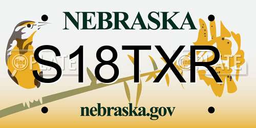 S18TXR Nebraska License Plate