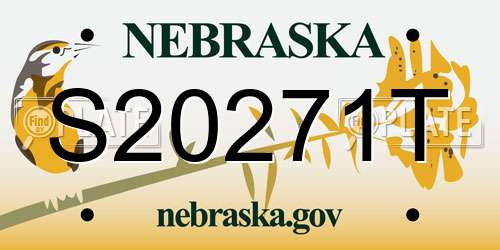 S20271T Nebraska License Plate