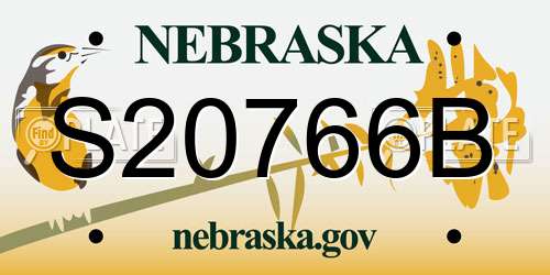 S20766B Nebraska License Plate