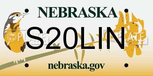 S20LIN Nebraska License Plate