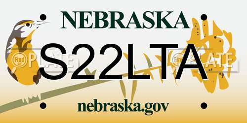 S22LTA Nebraska License Plate