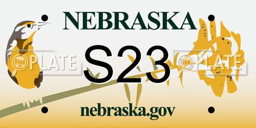 S23 Nebraska License Plate