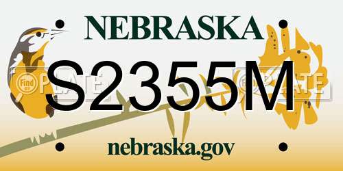 S2355M Nebraska License Plate