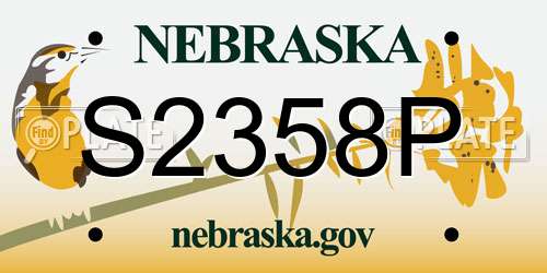 S2358P Nebraska License Plate