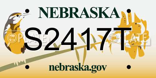 S2417T Nebraska License Plate