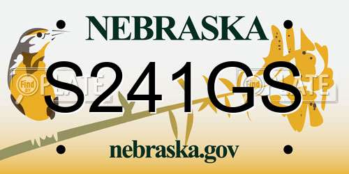 S241GS Nebraska License Plate