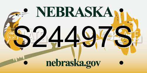 S24497S Nebraska License Plate