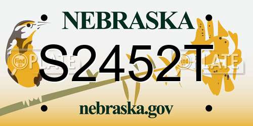 S2452T Nebraska License Plate