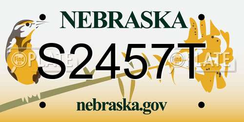 S2457T Nebraska License Plate
