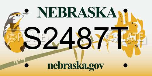 S2487T Nebraska License Plate