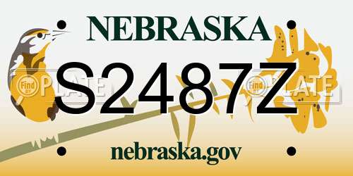 S2487Z Nebraska License Plate