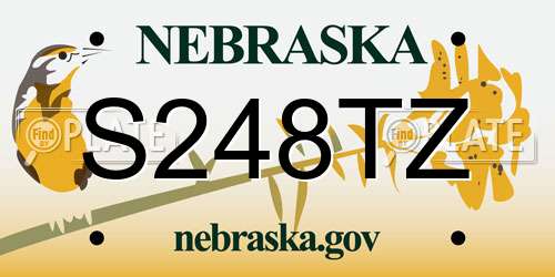 S248TZ Nebraska License Plate