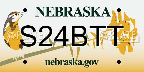 S24BTT Nebraska License Plate