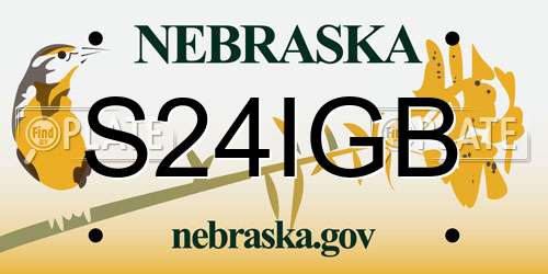 S24IGB Nebraska License Plate