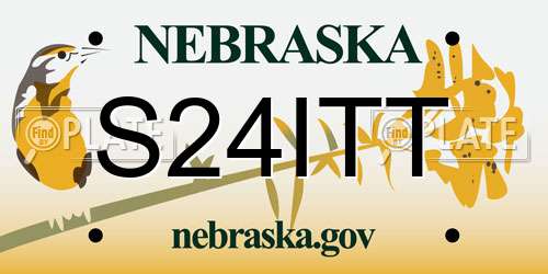 S24ITT Nebraska License Plate