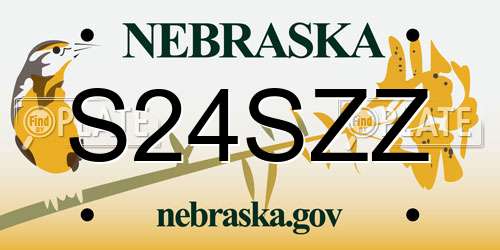 S24SZZ Nebraska License Plate
