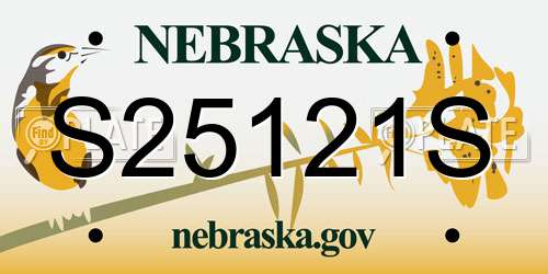 S25121S Nebraska License Plate