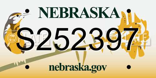 S252397 Nebraska License Plate