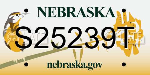 S25239T Nebraska License Plate
