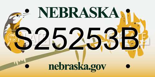 S25253B Nebraska License Plate