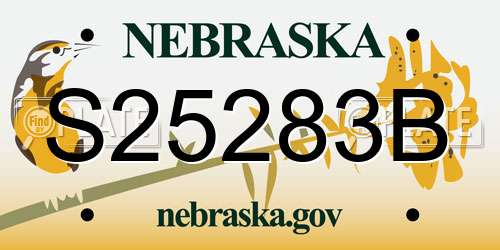 S25283B Nebraska License Plate