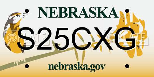 S25CXG Nebraska License Plate