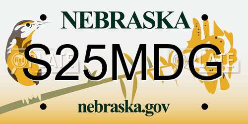 S25MDG Nebraska License Plate