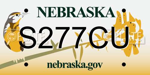 S277CU Nebraska License Plate