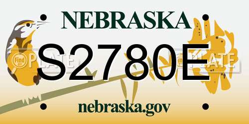 S2780E Nebraska License Plate