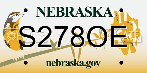 S278OE Nebraska License Plate