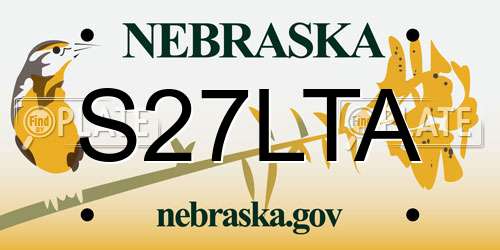 S27LTA Nebraska License Plate