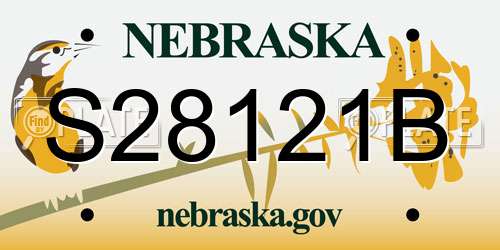 S28121B Nebraska License Plate