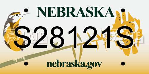 S28121S Nebraska License Plate