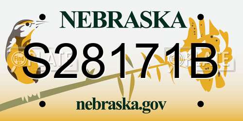 S28171B Nebraska License Plate