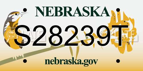 S28239T Nebraska License Plate
