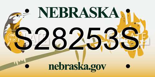 S28253S Nebraska License Plate