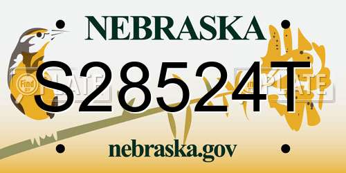 S28524T Nebraska License Plate