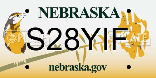 S28YIF Nebraska License Plate