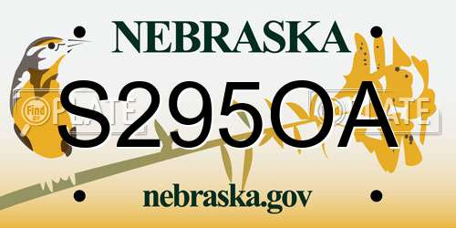 S295OA Nebraska License Plate