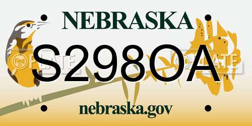 S298OA Nebraska License Plate