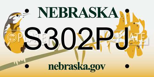 S302PJ Nebraska License Plate