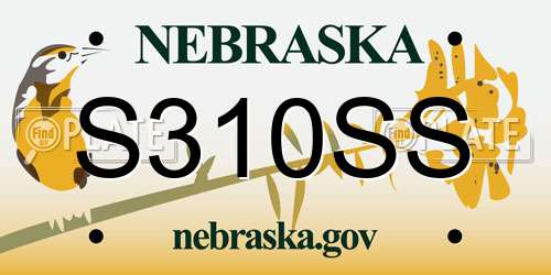 S310SS Nebraska License Plate