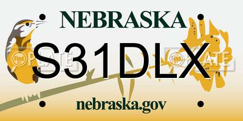 S31DLX Nebraska License Plate
