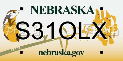 S31OLX Nebraska License Plate