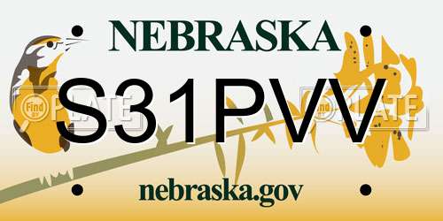 S31PVV Nebraska License Plate