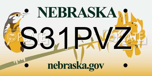S31PVZ Nebraska License Plate