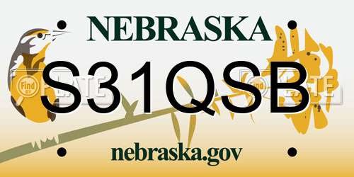 S31QSB Nebraska License Plate