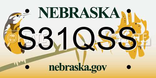 S31QSS Nebraska License Plate